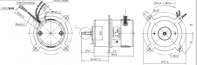 60mm Diameter Permanent Magnet Brushless DC Motor Wtih Mounting Flange D60 Series 0