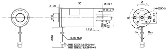 Dia 40mm 12V 24V Brushed DC Motor For Robust Suction Pump