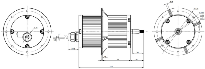 Industrial BLDC Fan Motor W89127 24V / 36V / 48VDC 2